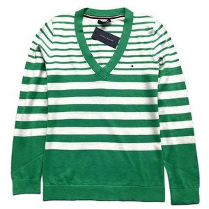 Tommy Hilfiger Women's Striped V-neck Sweater